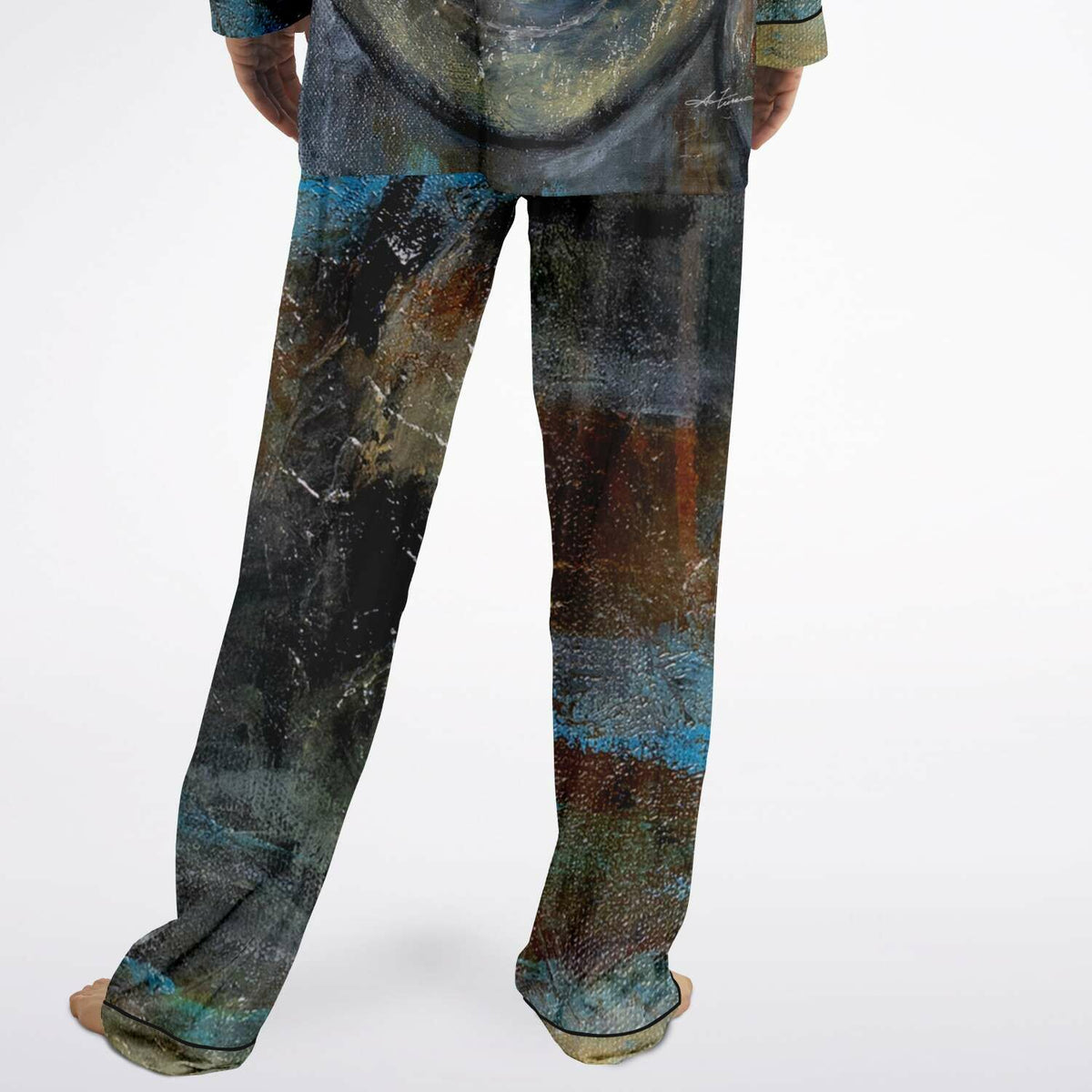 Anthony Ferrara – “Blue Eye” Art Men's Satin Pajama Set