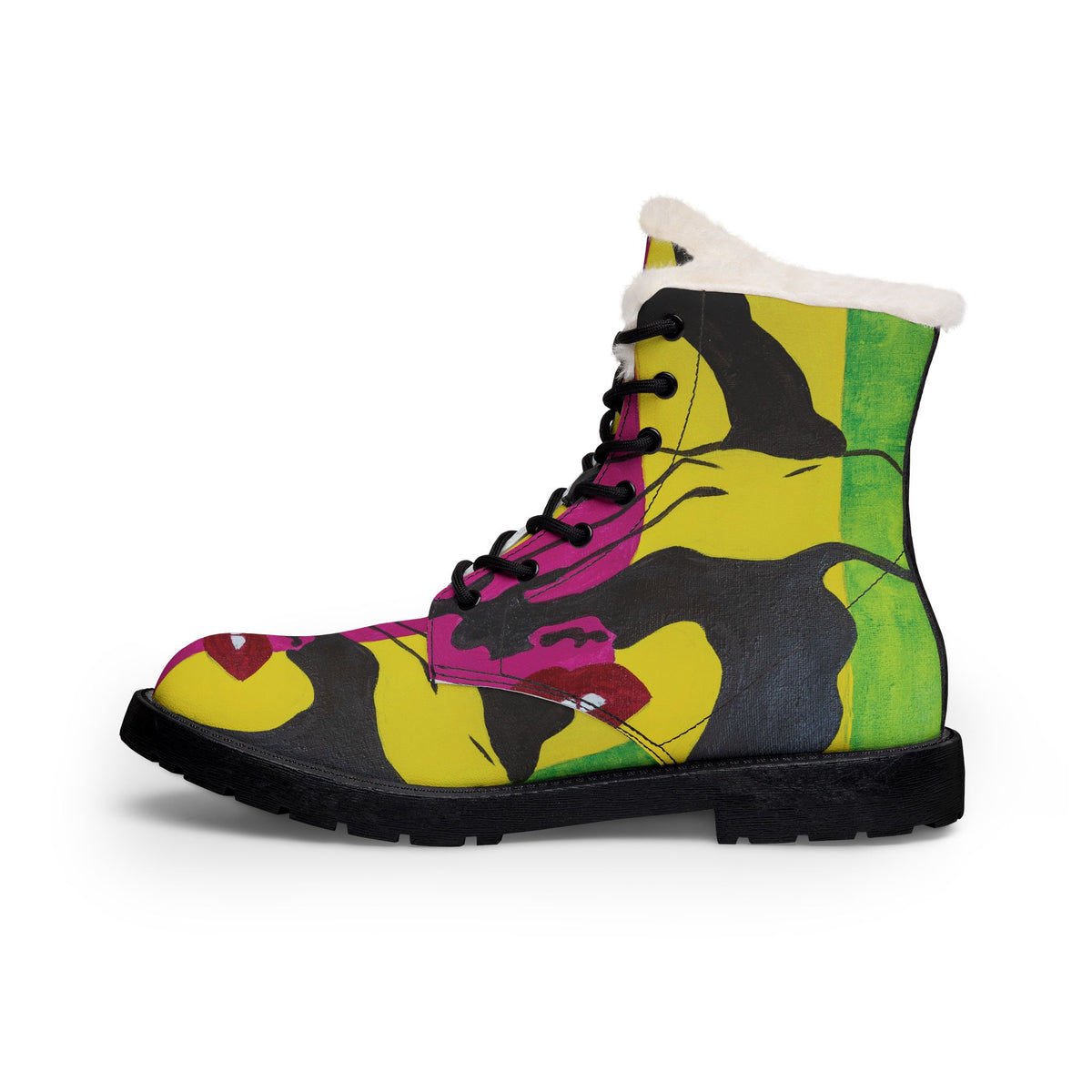 Margarita Baeza – “Colorblind” Art Fur-Lined Boots