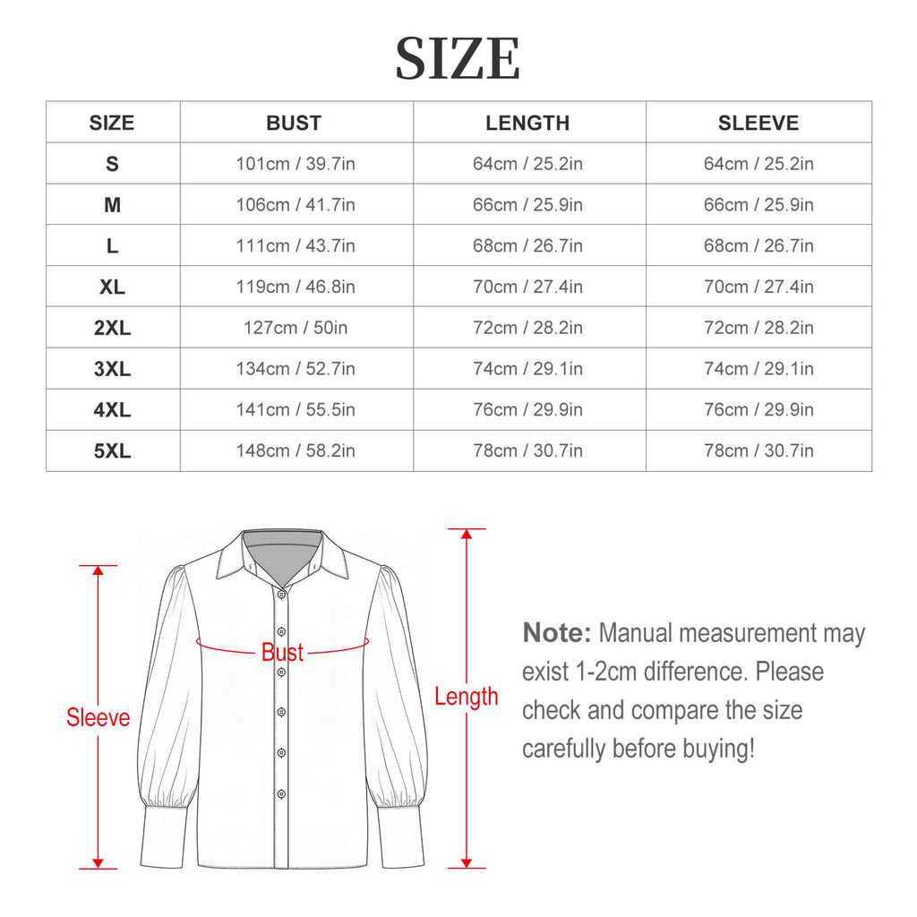 Sonia Guisto - "Rosa China" Art Women's Satin Lantern Long Sleeve Blouse