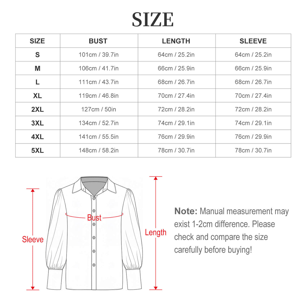 Sonia Guisto - "Rosa China" Art Women's Satin Lantern Long Sleeve Blouse