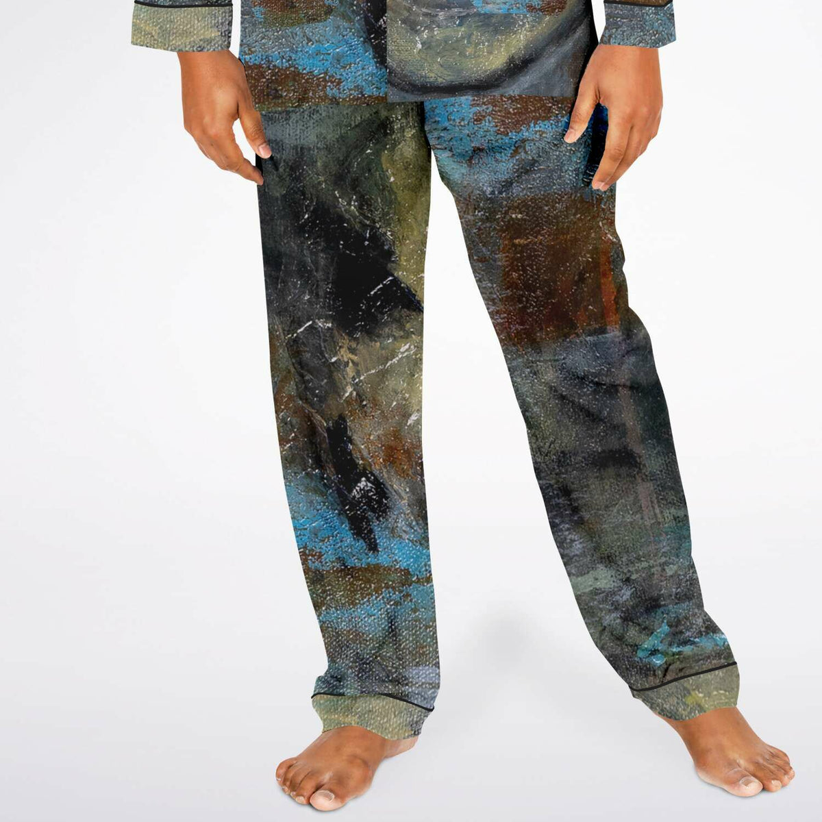 Anthony Ferrara – “Blue Eye” Art Men's Satin Pajama Set
