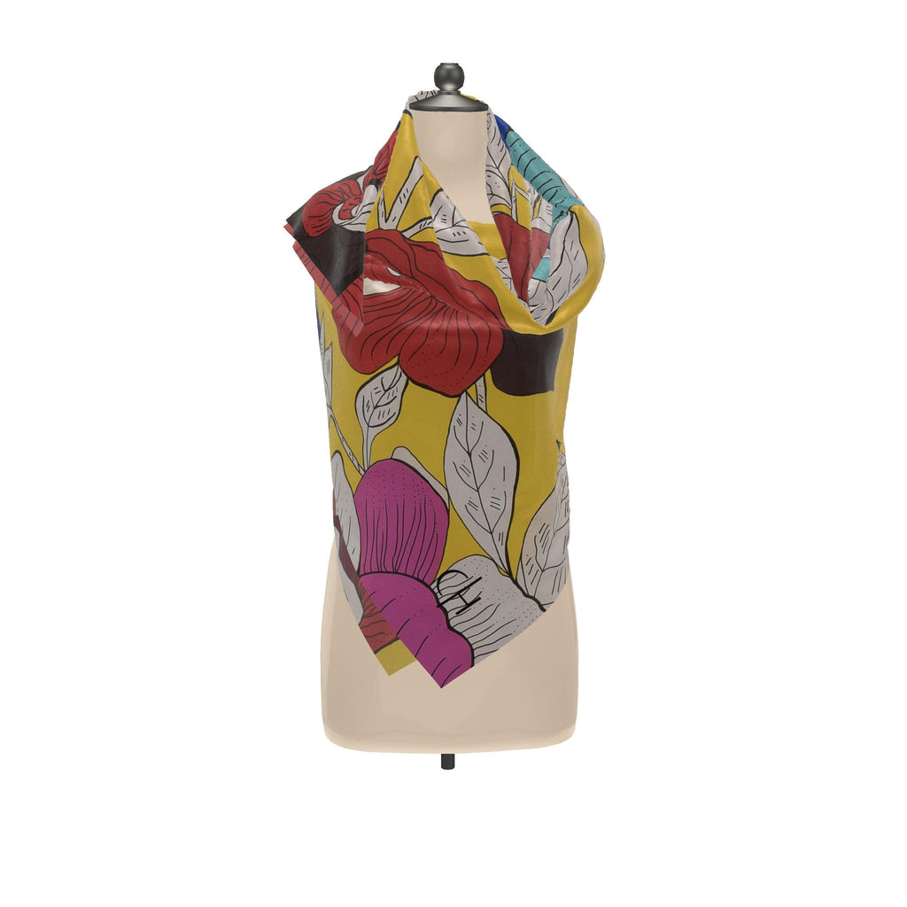 Sonia Giusto - "Flores" Art Silk Scarf