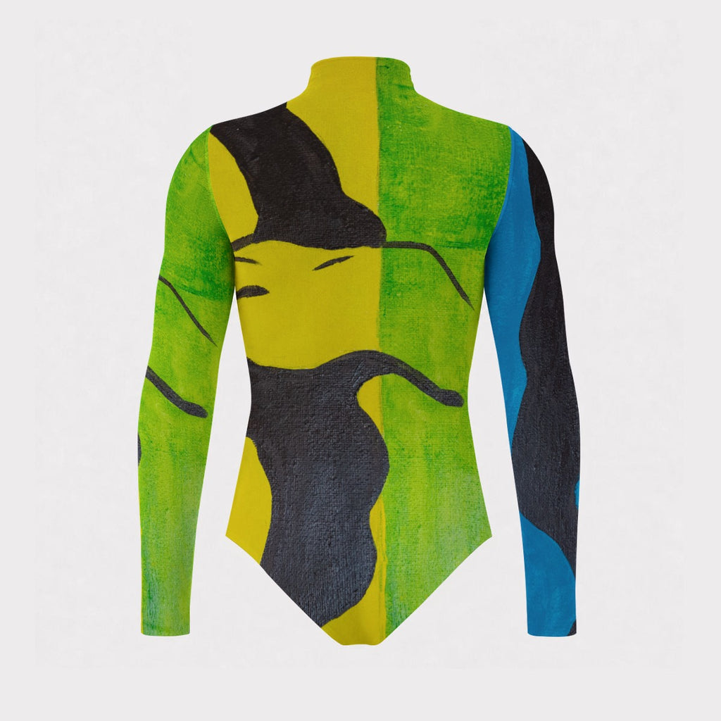 Margarita Baeza – “Colorblind” Art Mesh Turtleneck Bodysuit