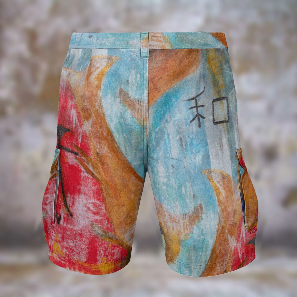 Anthony Ferrara – “Love, Peace & Happiness” Art Men’s Cargo Shorts