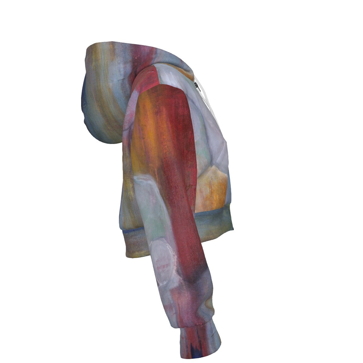 Anthony Ferrara – “Family Unseen” Art Women's Cropped Zip-Up Hoodie