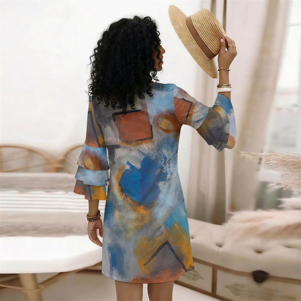 Anthony Ferrara – “The Blessing” Art Stacked Ruffle Sleeve Dress