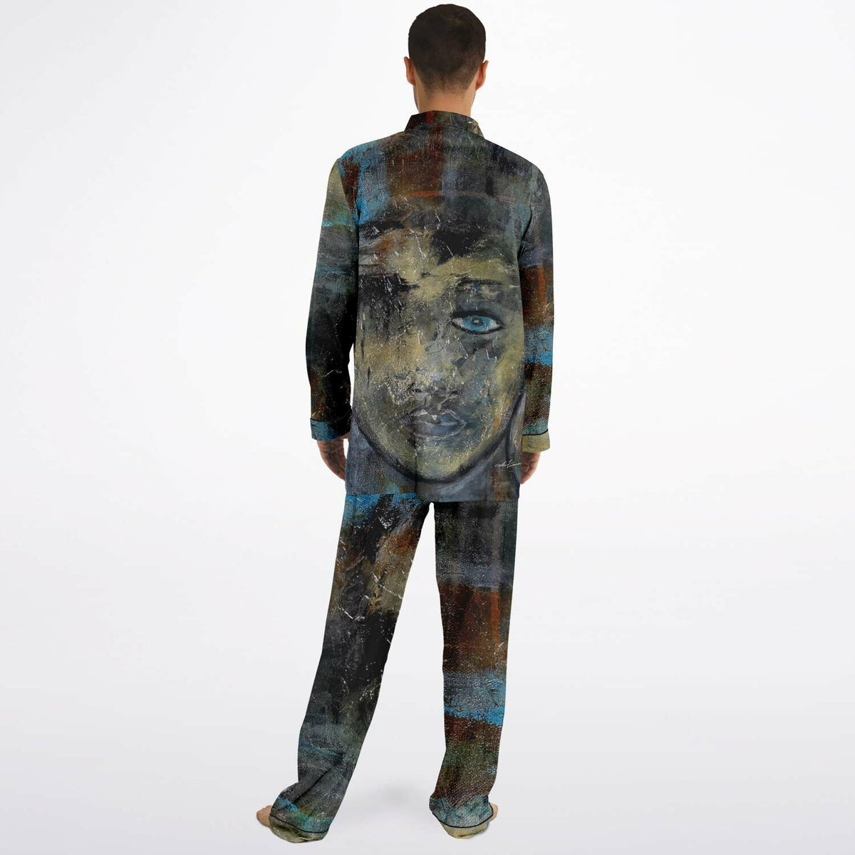 Anthony Ferrara – “Blue Eye” Art Men's Satin Pajama Set