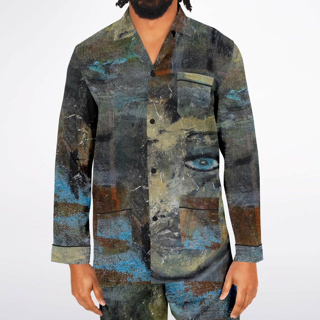 Anthony Ferrara – “Blue Eye” Art Men's Satin Pajama Set