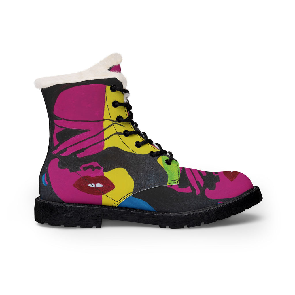Margarita Baeza – “Colorblind” Art Fur-Lined Boots