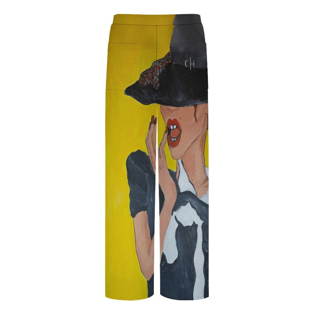 Margarita Baeza – “Under the Brim” Art Wide-Leg Pants