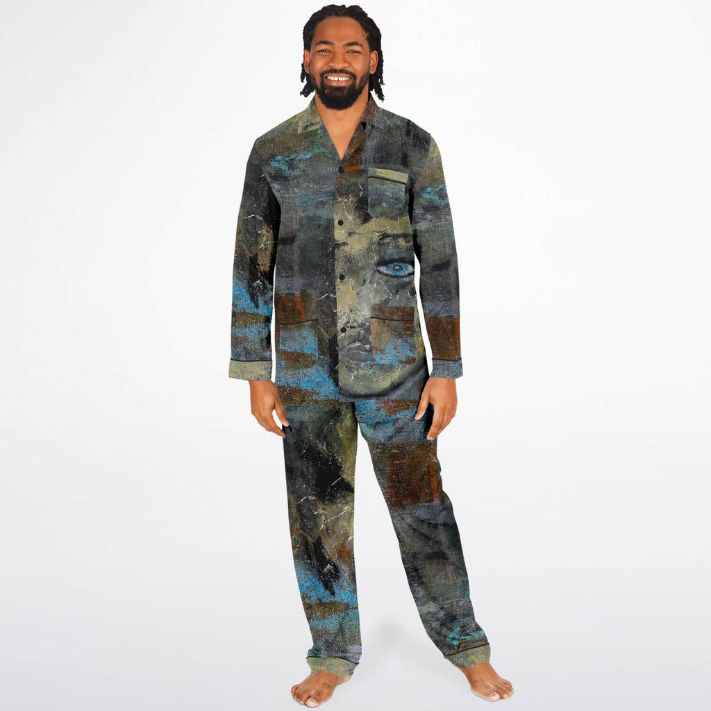 Anthony Ferrara – “Blue Eye” Art Men's Satin Pajama Set