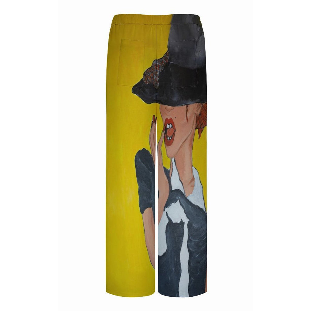 Margarita Baeza – “Under the Brim” Art Wide-Leg Pants