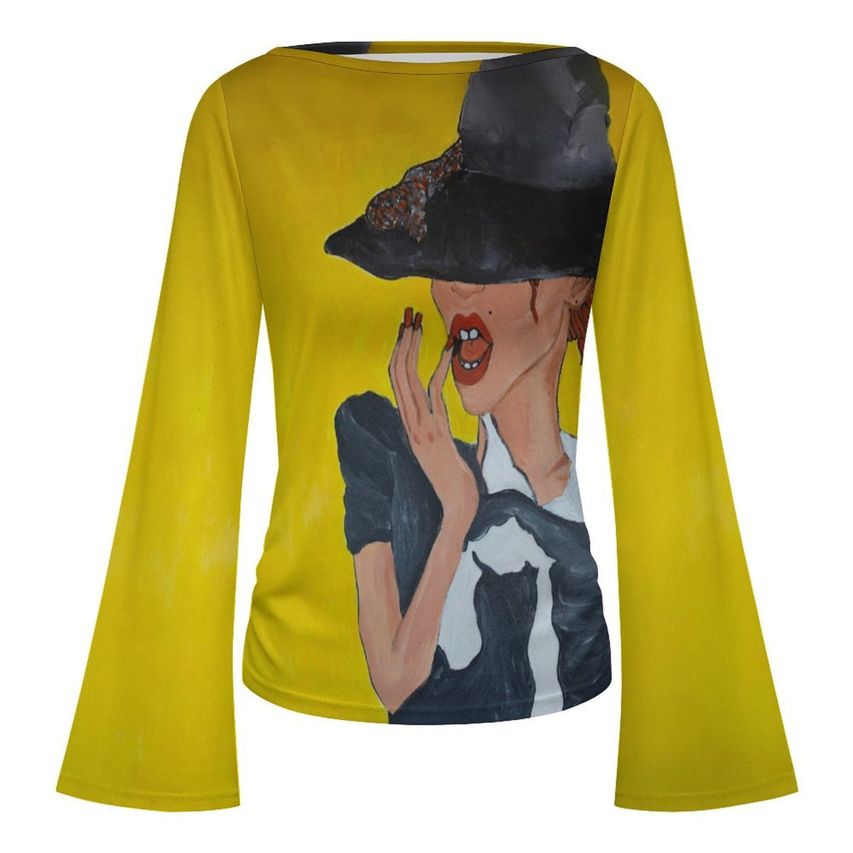 Margarita Baeza – “Under the Brim” Art Flare-Sleeve Top