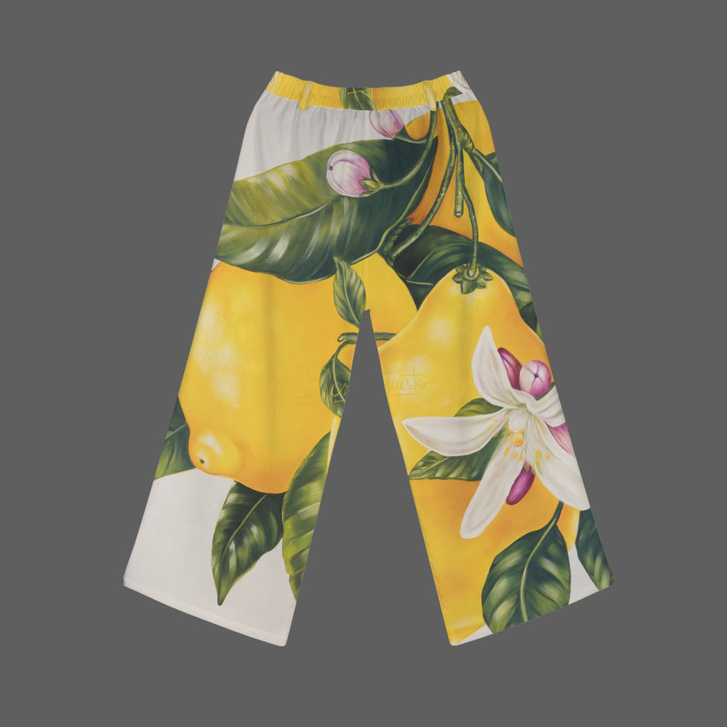 Sonia Giusto – “Limones” Art Wide-Leg Pants
