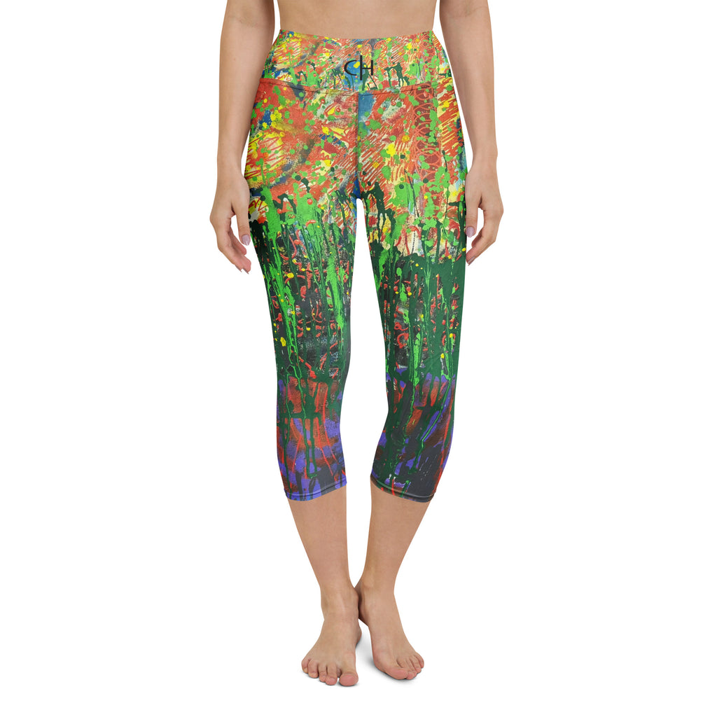 Katie Deits – “Love Is the Answer and the Question” Art Yoga Capri Leggings