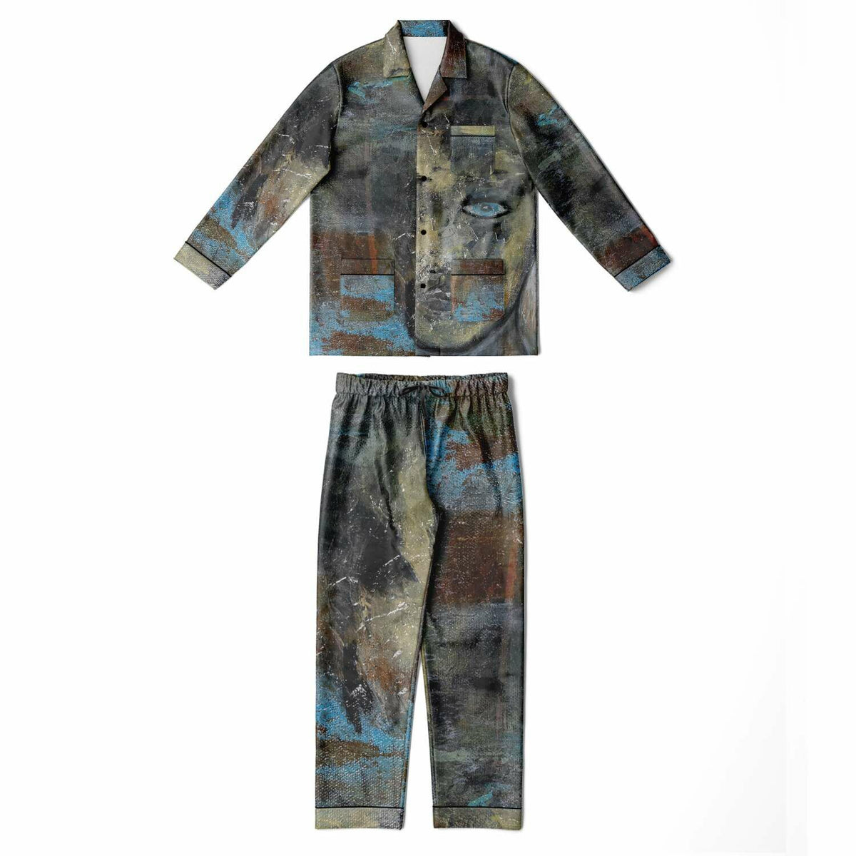 Anthony Ferrara – “Blue Eye” Art Men's Satin Pajama Set