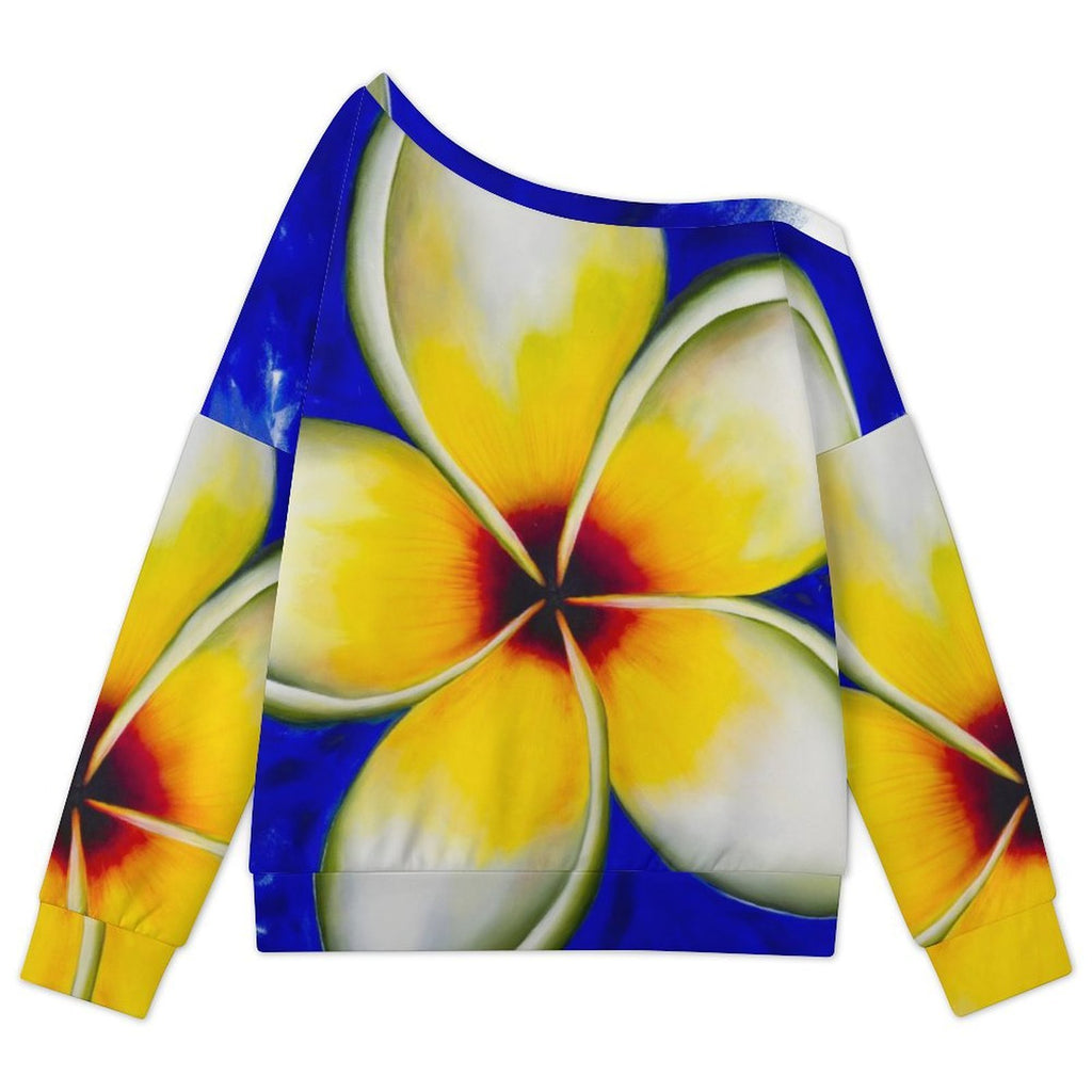 Sonia Giusto – “Plumeria” Art Women’s Off-Shoulder Sweatshirt