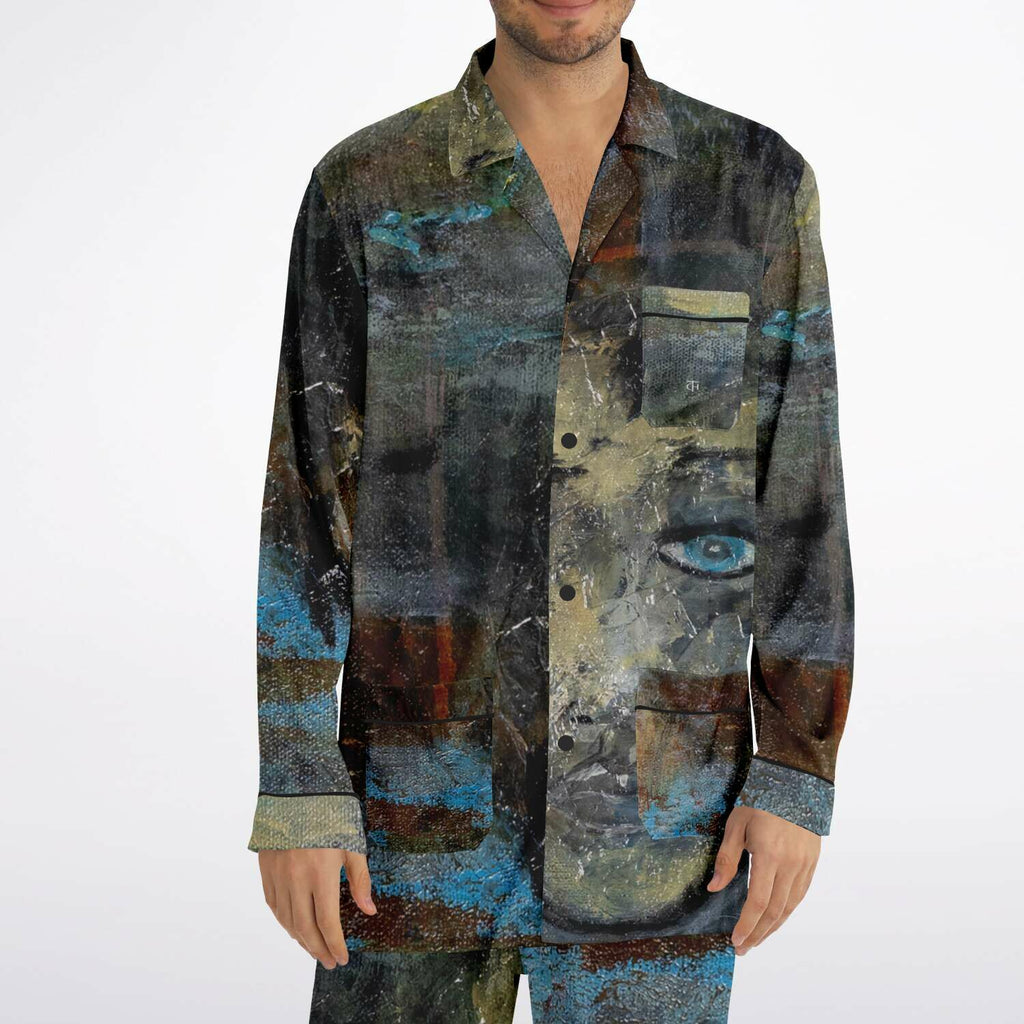 Anthony Ferrara – “Blue Eye” Art Men's Satin Pajama Set