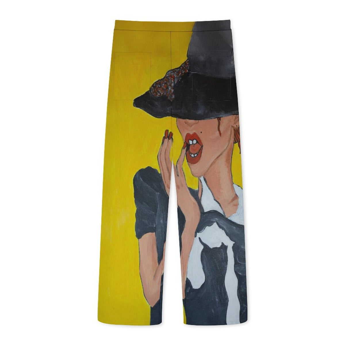 Margarita Baeza – “Under the Brim” Art Wide-Leg Pants