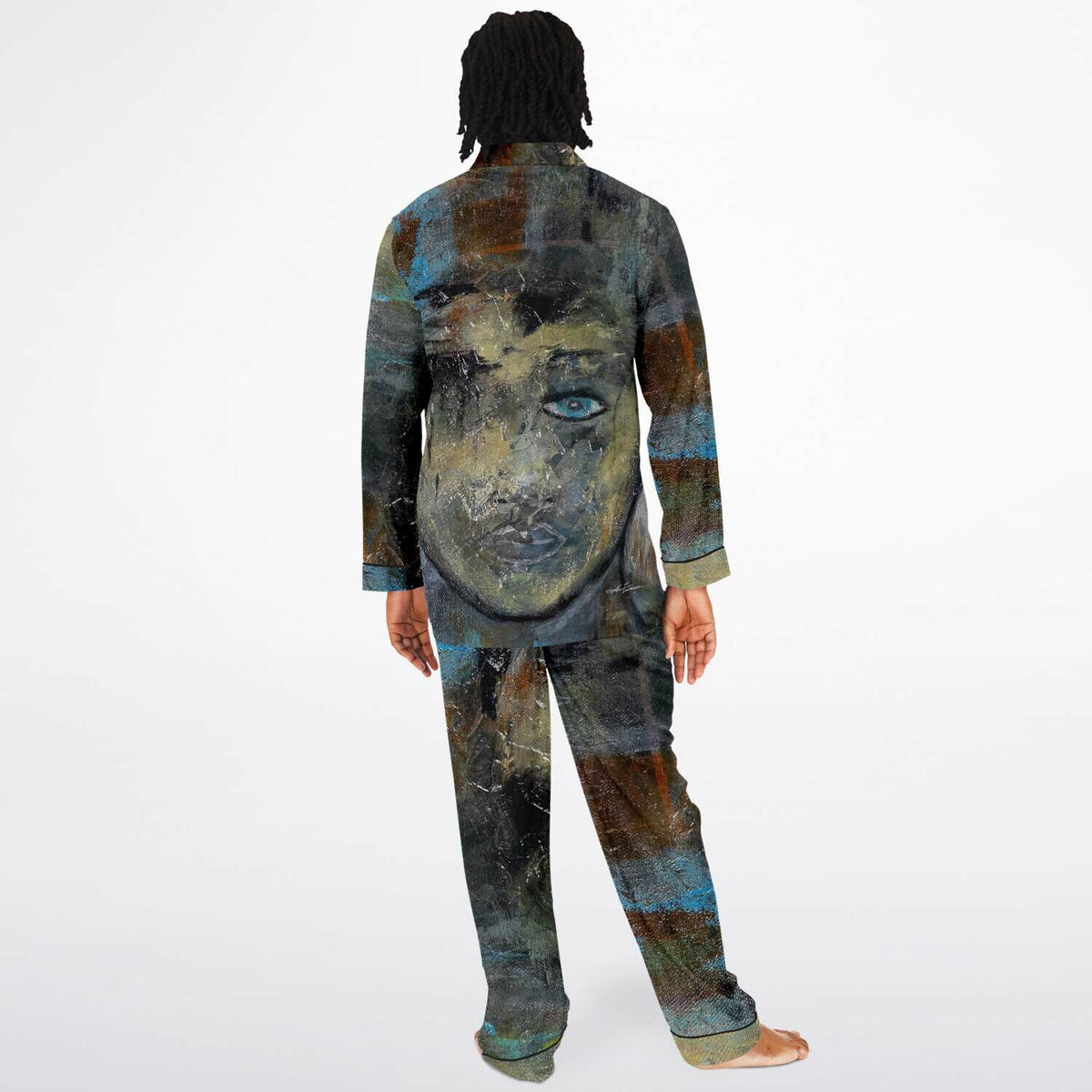 Anthony Ferrara – “Blue Eye” Art Men's Satin Pajama Set