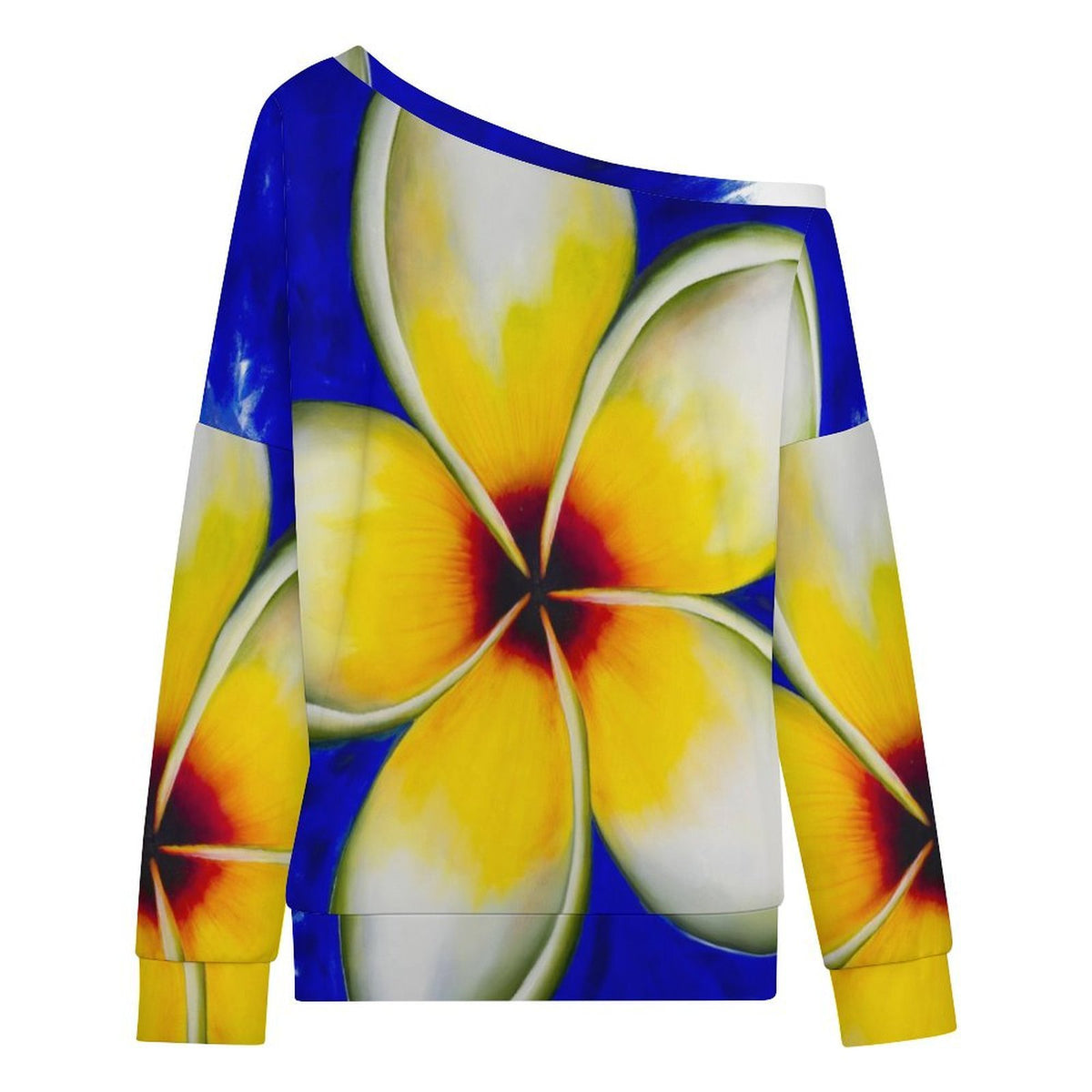 Sonia Giusto – “Plumeria” Art Women’s Off-Shoulder Sweatshirt