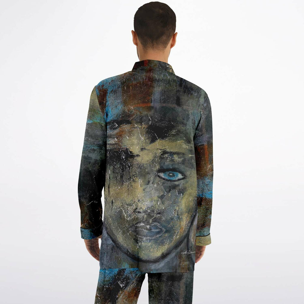 Anthony Ferrara – “Blue Eye” Art Men's Satin Pajama Set